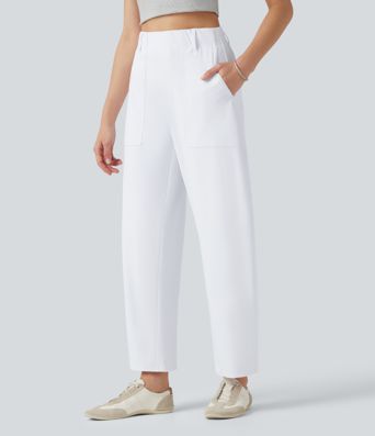 DayStretch hoch geschnittene Barrel-Leg-Freizeithose mit Taschen DayStretch hoch geschnittene Barrel-Leg-Freizeithose mit Taschen