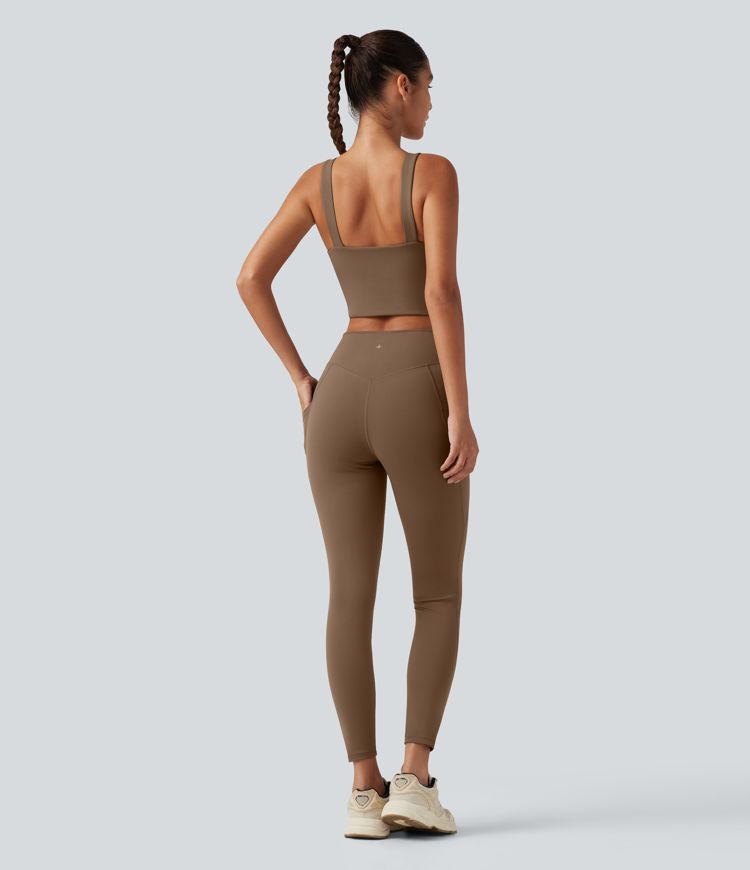DayStretch V Neck Built-in Bra Workout Jumpsuit with Pockets-Easy Peezy Edition DayStretch V Neck Built-in Bra Workout Jumpsuit with Pockets-Easy Peezy Edition