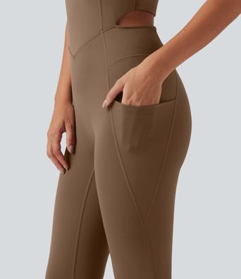 DayStretch V Neck Built-in Bra Workout Jumpsuit with Pockets-Easy Peezy Edition DayStretch V Neck Built-in Bra Workout Jumpsuit with Pockets-Easy Peezy Edition