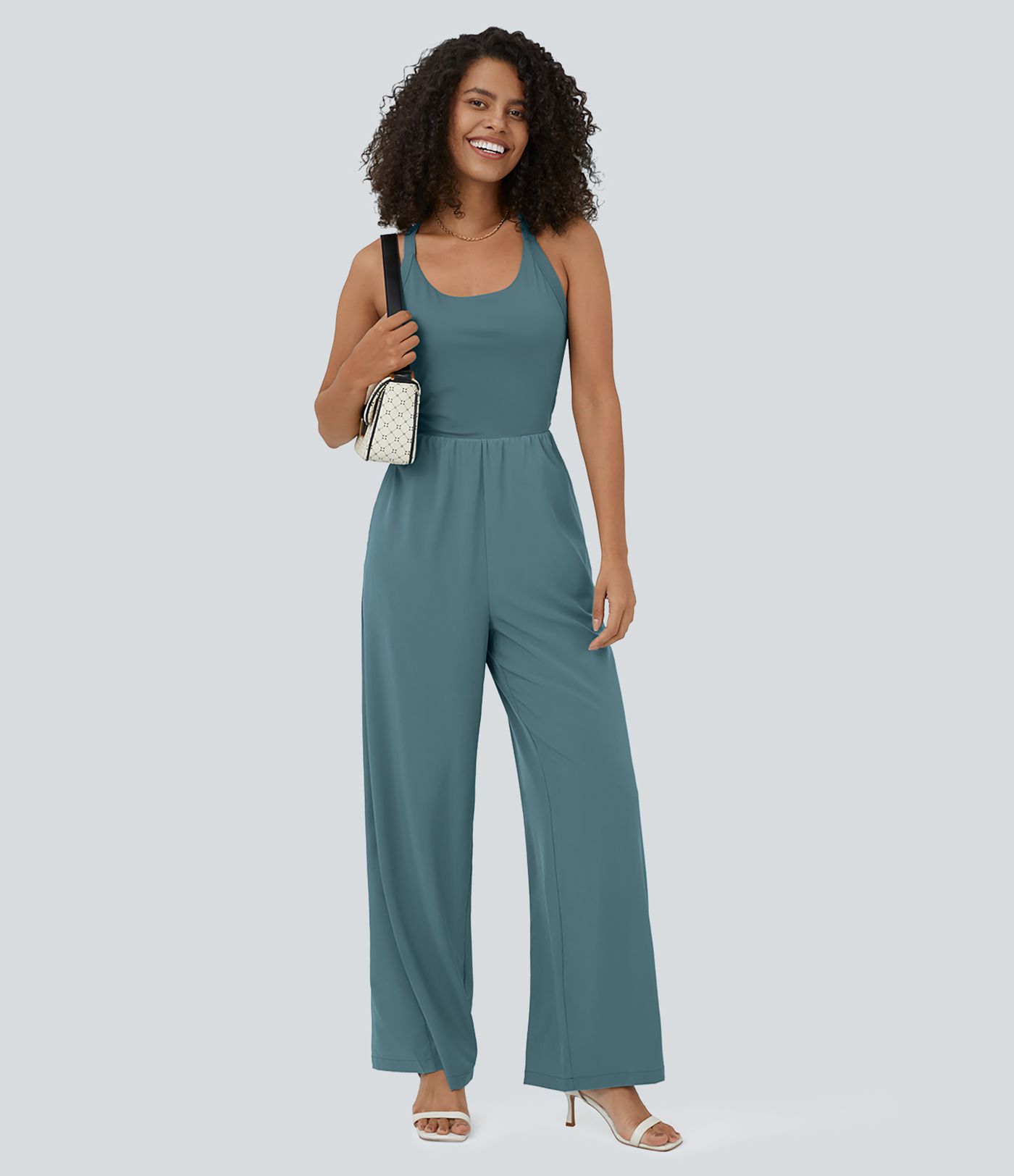 Breezeful™ combinaison de yoga avec découpes, sans manches et avec poches, fluide et à séchage rapide Breezeful™ combinaison de yoga avec découpes, sans manches et avec poches, fluide et à séchage rapide