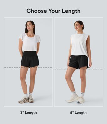 Super High Waisted Tummy Control Contrast Mesh 2-in-1 Yoga Shorts 5'' with Pockets Super High Waisted Tummy Control Contrast Mesh 2-in-1 Yoga Shorts 5'' with Pockets