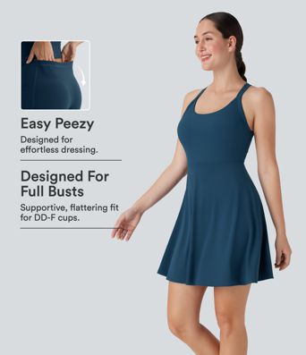 Robe de Danse Active Flare à Faible Support - Longueur Plus Longue - Édition Facile D-F Bonnets