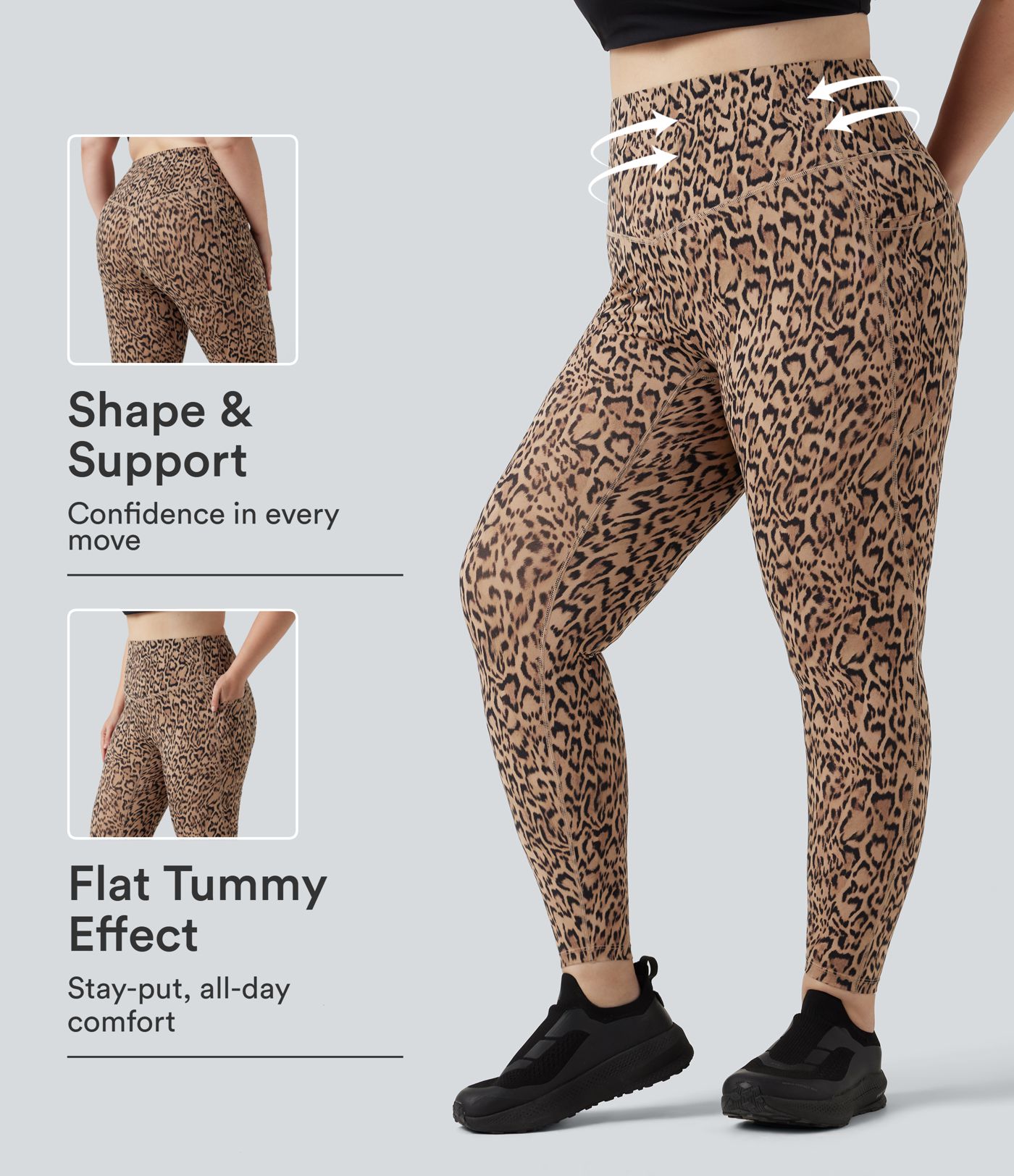 Plus Size Halara UltraSculpt™ Leopard Print High Waisted Tummy Control Yoga Leggings with Pockets Plus Size Halara UltraSculpt™ Leopard Print High Waisted Tummy Control Yoga Leggings with Pockets