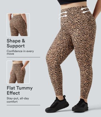 Plus Size Halara UltraSculpt™ Leopard Print High Waisted Tummy Control Yoga Leggings with Pockets Plus Size Halara UltraSculpt™ Leopard Print High Waisted Tummy Control Yoga Leggings with Pockets