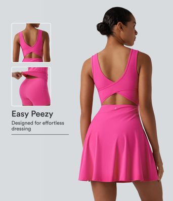 SoftlyZero™ Airy 2-in-1 Cool Touch Mini Dance Active Dress with Pockets-Easy Peezy Edition-Longer Length