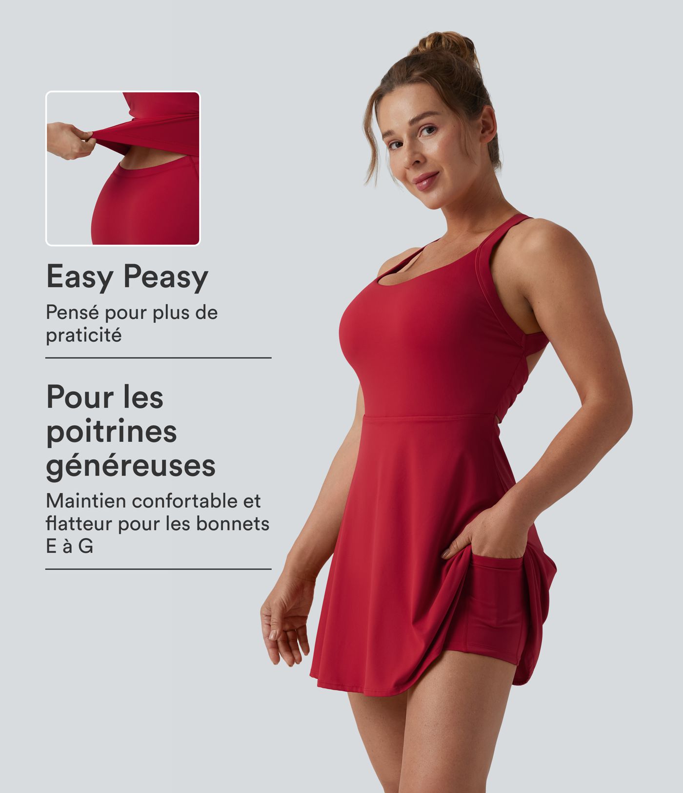 Robe sport danse dos nu torsadé toucher frais SoftlyZero™ Airy - Édition Easy Peasy bonnets E-G Robe sport danse dos nu torsadé toucher frais SoftlyZero™ Airy - Édition Easy Peasy bonnets E-G