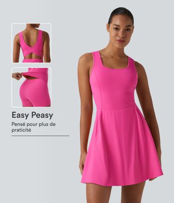 Robe sport de danse SoftlyZero™ Airy 2-en-1 toucher frais mini avec poches - Édition Easy Peasy - Longueur rallongée Robe sport de danse SoftlyZero™ Airy 2-en-1 toucher frais mini avec poches - Édition Easy Peasy - Longueur rallongée
