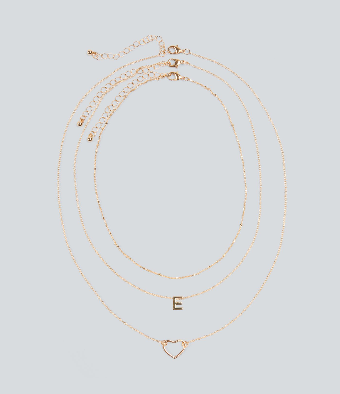 Heart-Shaped Letter Necklace Set