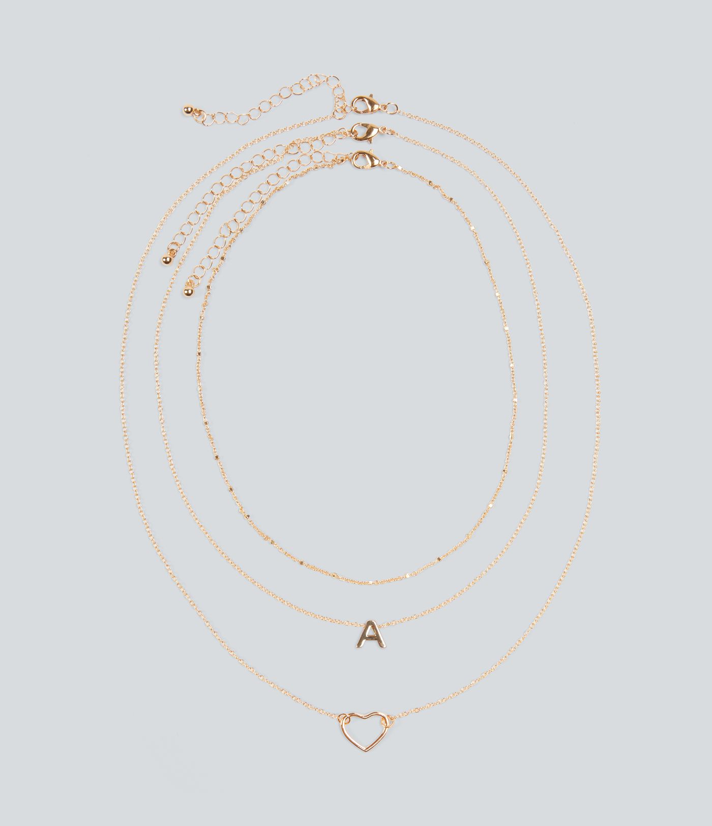 Heart-Shaped Letter Necklace Set