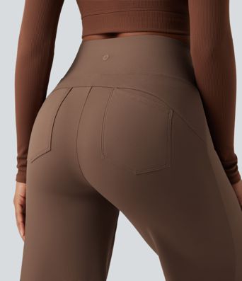 DayStretch High Waisted Tummy Control Wide Leg Baggy Yoga Pants with Pockets