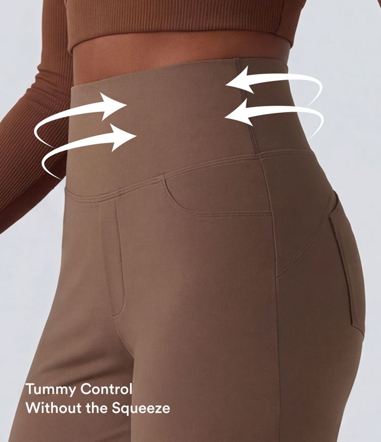 DayStretch High Waisted Tummy Control Wide Leg Baggy Yoga Pants with Pockets