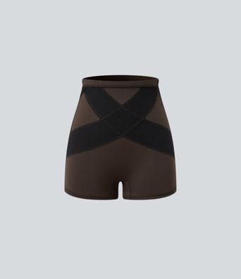 SoftlyZero™ Airy Round Neck Sleeveless Ruched Built-in Bra 2-Piece Cool Touch Casual Bodycon Dress with Tummy Control Shorts SoftlyZero™ Airy Round Neck Sleeveless Ruched Built-in Bra 2-Piece Cool Touch Casual Bodycon Dress with Tummy Control Shorts
