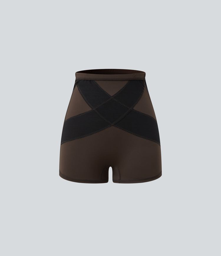 SoftlyZero™ Airy Round Neck Sleeveless Ruched Built-in Bra 2-Piece Cool Touch Casual Bodycon Dress with Tummy Control Shorts SoftlyZero™ Airy Round Neck Sleeveless Ruched Built-in Bra 2-Piece Cool Touch Casual Bodycon Dress with Tummy Control Shorts