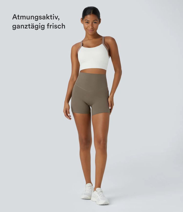 Halara UltraSculpt™ - Formende Workout-Leggings mit hohem Bund, Seitentaschen und Bauchkontrolle - 12,7 cm