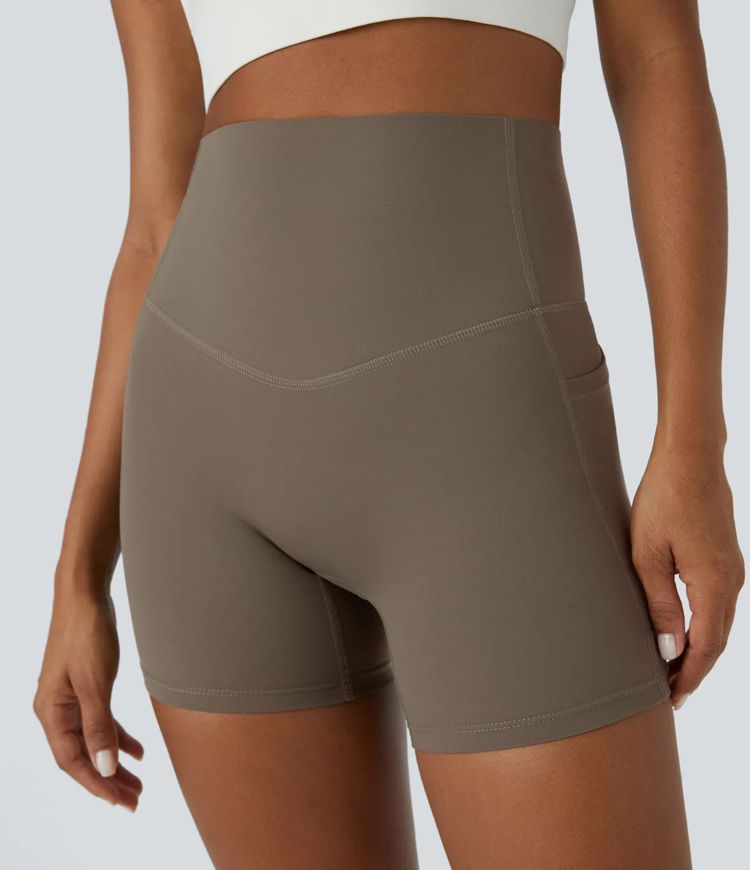 Halara UltraSculpt™ - Formende Workout-Leggings mit hohem Bund, Seitentaschen und Bauchkontrolle - 12,7 cm