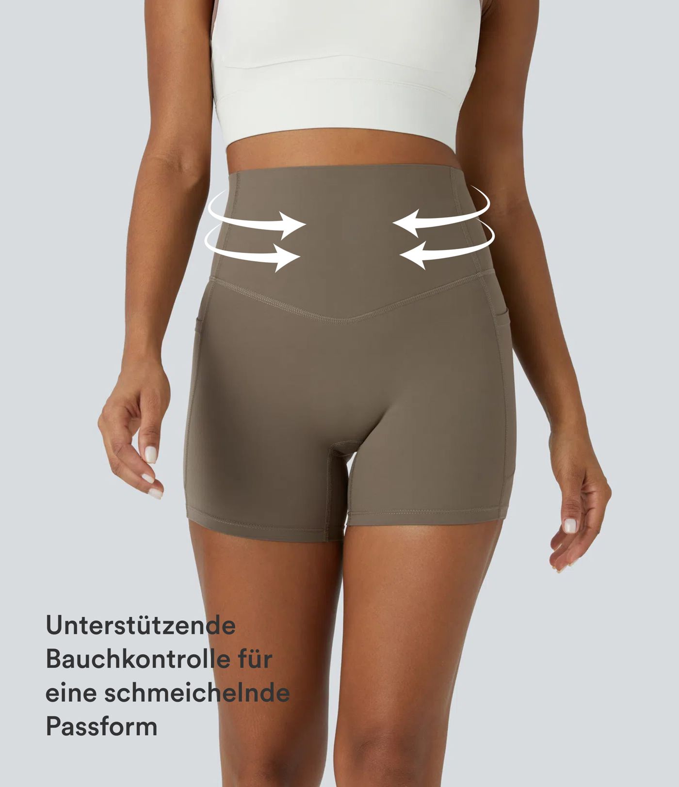Halara UltraSculpt™ - Formende Workout-Leggings mit hohem Bund, Seitentaschen und Bauchkontrolle - 12,7 cm