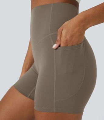 Halara UltraSculpt™ - Formende Workout-Leggings mit hohem Bund, Seitentaschen und Bauchkontrolle - 12,7 cm
