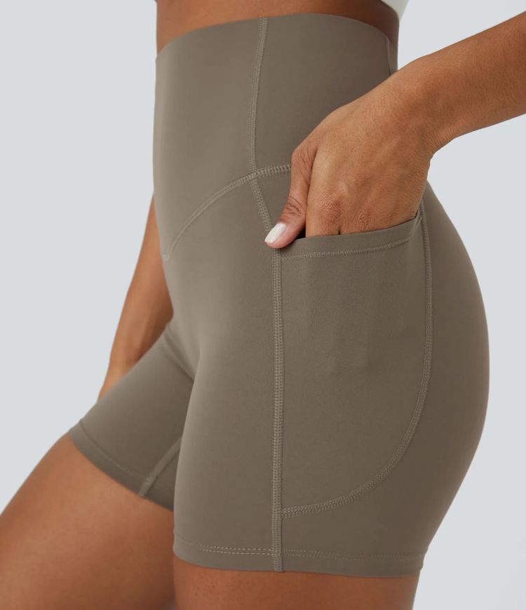Halara UltraSculpt™ - Formende Workout-Leggings mit hohem Bund, Seitentaschen und Bauchkontrolle - 12,7 cm