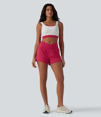 SoftlyZero™ Airy shorts de yoga 2 en 1, cruzados, de talle alto, con efecto fresco al tacto y bolsillos SoftlyZero™ Airy shorts de yoga 2 en 1, cruzados, de talle alto, con efecto fresco al tacto y bolsillos