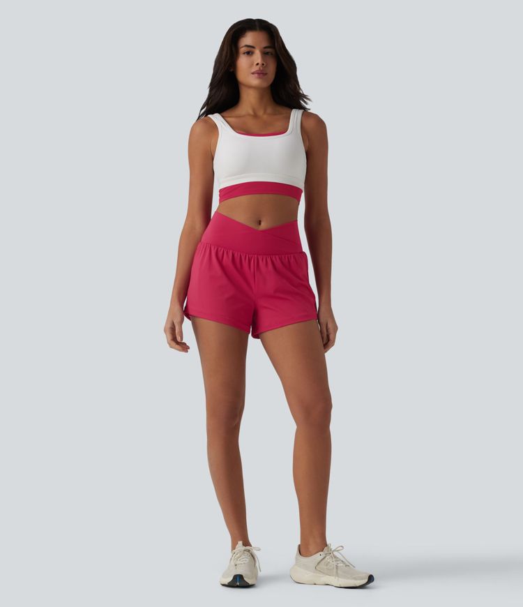 SoftlyZero™ Airy shorts de yoga 2 en 1, cruzados, de talle alto, con efecto fresco al tacto y bolsillos SoftlyZero™ Airy shorts de yoga 2 en 1, cruzados, de talle alto, con efecto fresco al tacto y bolsillos