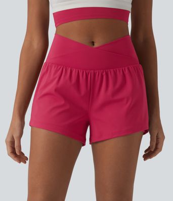 SoftlyZero™ Airy shorts de yoga 2 en 1, cruzados, de talle alto, con efecto fresco al tacto y bolsillos SoftlyZero™ Airy shorts de yoga 2 en 1, cruzados, de talle alto, con efecto fresco al tacto y bolsillos