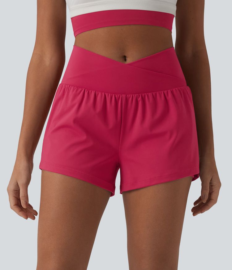 SoftlyZero™ Airy shorts de yoga 2 en 1, cruzados, de talle alto, con efecto fresco al tacto y bolsillos SoftlyZero™ Airy shorts de yoga 2 en 1, cruzados, de talle alto, con efecto fresco al tacto y bolsillos