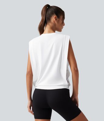Round Neck Sleeveless Cool Touch Work Sports Top-UPF50+