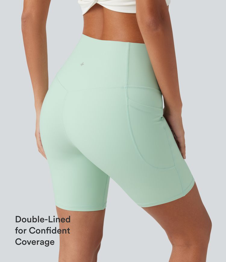 Halara UltraSculpt™ High Waisted Tummy Control Shaping Training Biker Shorts 7'' with Pockets