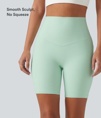 Halara UltraSculpt™ High Waisted Tummy Control Shaping Training Biker Shorts 7'' with Pockets