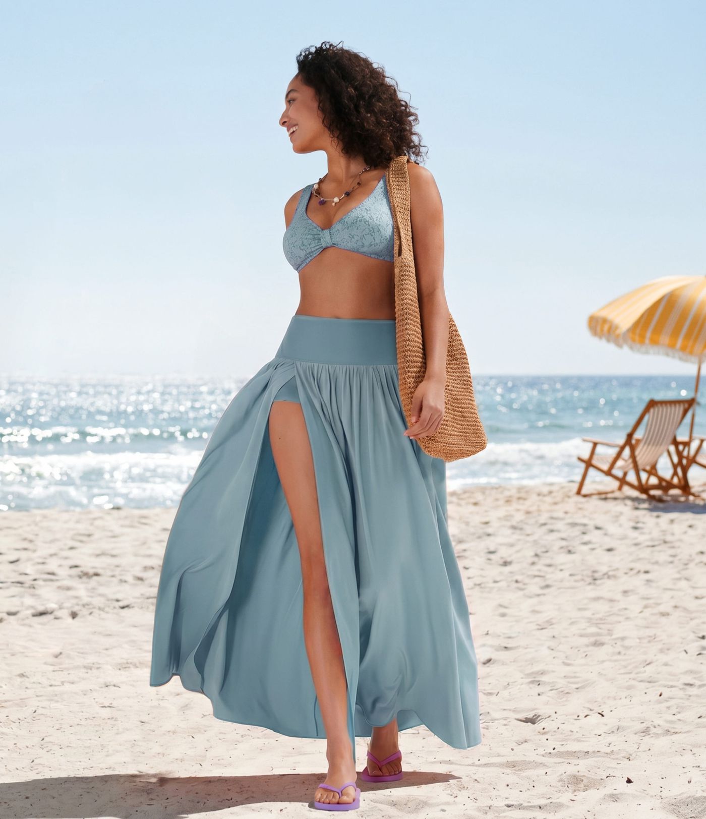 Breezeful™ High Waisted Tummy Control 2-in-1 Flowy Quick Dry Maxi Skirt Breezeful™ High Waisted Tummy Control 2-in-1 Flowy Quick Dry Maxi Skirt