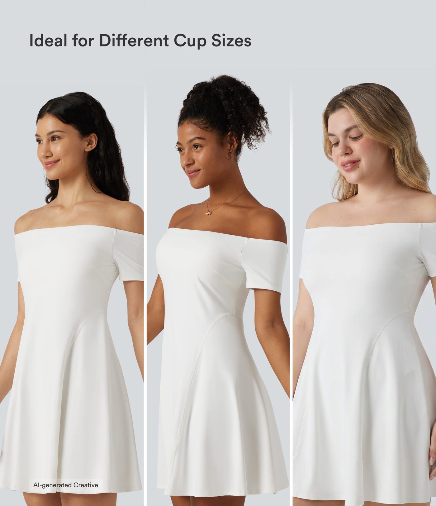 SoftlyZero™ Plush Off Shoulder Short Sleeve Built-in Bra Mini Casual Dress B-DD Cups SoftlyZero™ Plush Off Shoulder Short Sleeve Built-in Bra Mini Casual Dress B-DD Cups