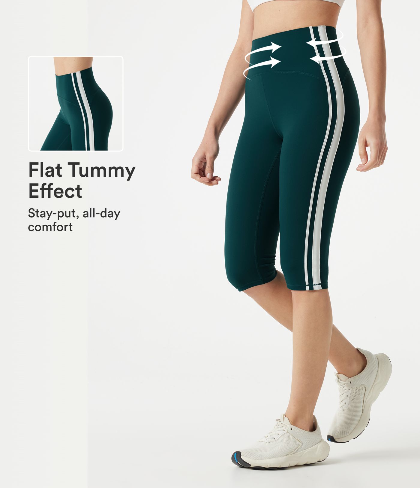 Halara UltraSculpt™ High Waisted Tummy Control Side Stripe Pedal Pusher Yoga Leggings Halara UltraSculpt™ High Waisted Tummy Control Side Stripe Pedal Pusher Yoga Leggings