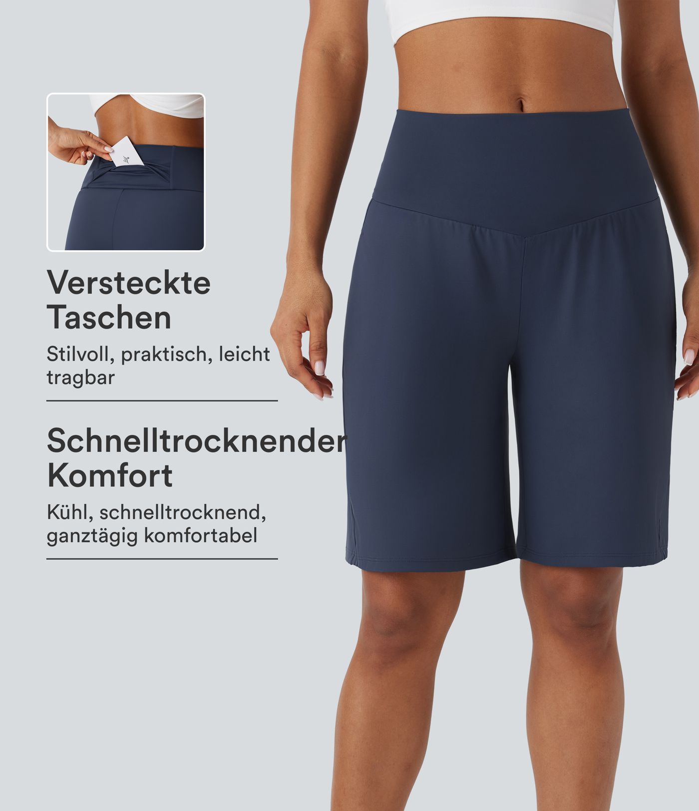 Softlyzero™ Airy - Yoga-Bermudashorts mit hohem Bund, mehreren Taschen und Cool-Touch Softlyzero™ Airy - Yoga-Bermudashorts mit hohem Bund, mehreren Taschen und Cool-Touch