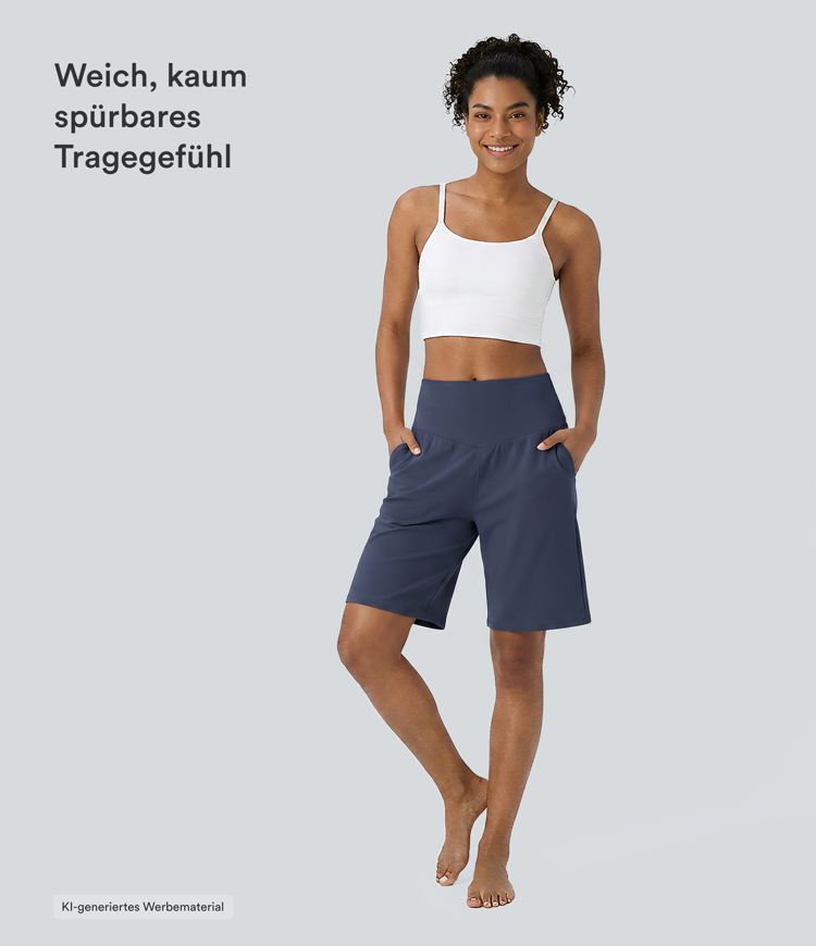 Softlyzero™ Airy - Yoga-Bermudashorts mit hohem Bund, mehreren Taschen und Cool-Touch Softlyzero™ Airy - Yoga-Bermudashorts mit hohem Bund, mehreren Taschen und Cool-Touch