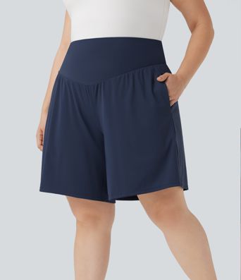 Softlyzero™ Airy - Yoga-Bermudashorts mit hohem Bund, Seitentaschen und InstantCool - Plus-Size