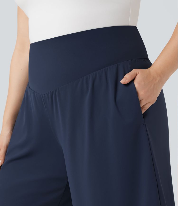 Softlyzero™ Airy - Yoga-Bermudashorts mit hohem Bund, Seitentaschen und InstantCool - Plus-Size