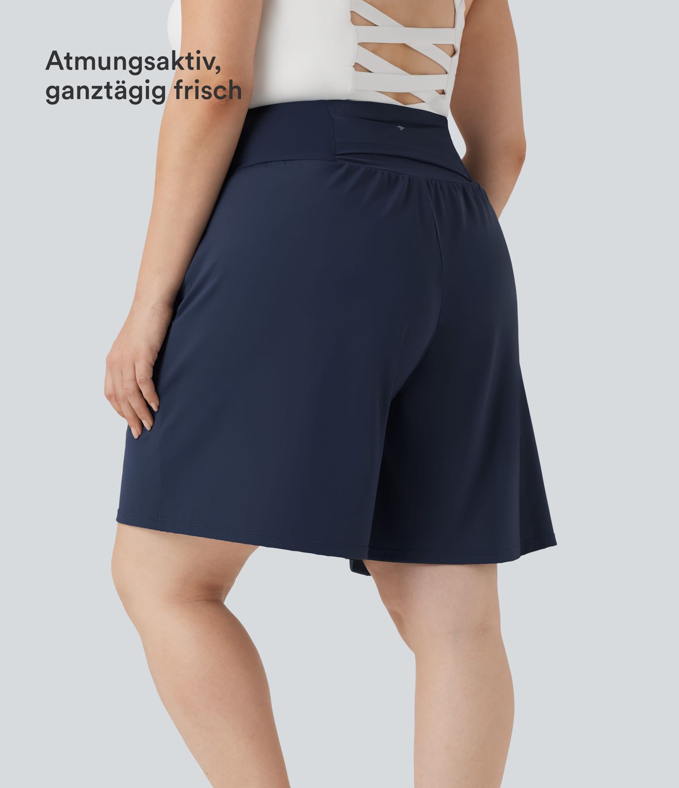 Softlyzero™ Airy - Yoga-Bermudashorts mit hohem Bund, Seitentaschen und InstantCool - Plus-Size