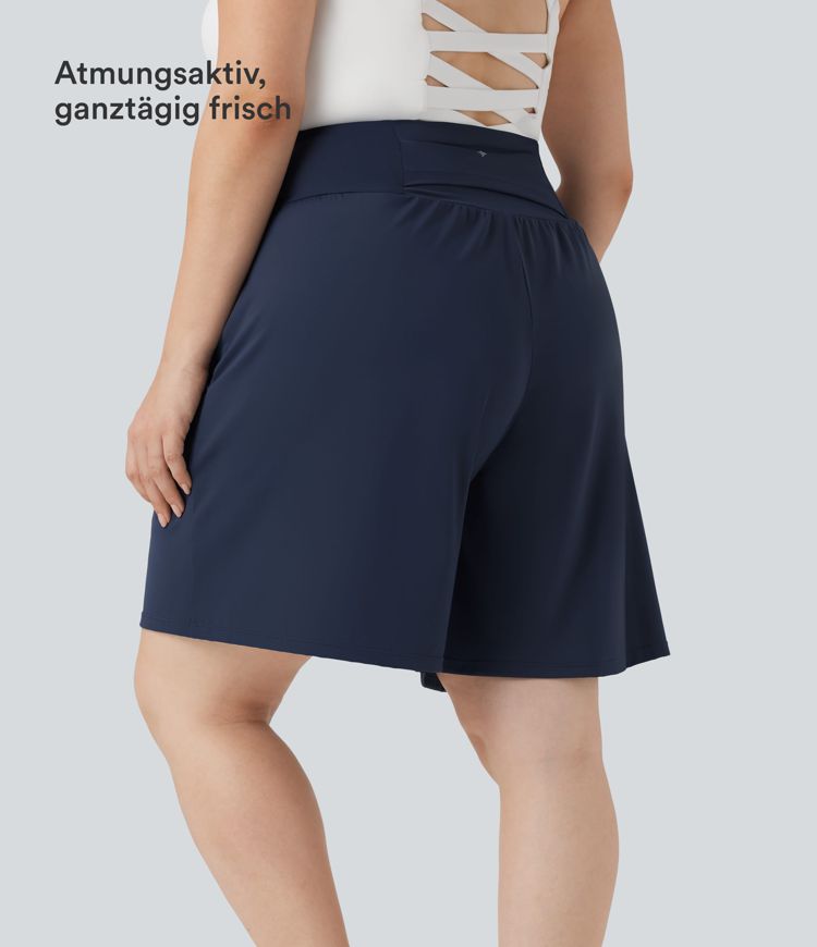 Softlyzero™ Airy - Yoga-Bermudashorts mit hohem Bund, Seitentaschen und InstantCool - Plus-Size