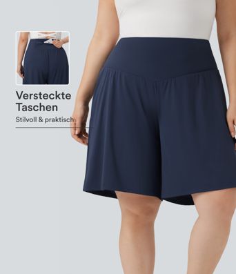 Softlyzero™ Airy - Yoga-Bermudashorts mit hohem Bund, Seitentaschen und InstantCool - Plus-Size