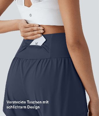 SoftlyZero™ Short de Yoga Aérien Taille Haute Super 2-en-1 Cool Touch de 5 pouces avec Poches