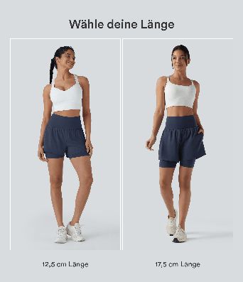 SoftlyZero™ Short de Yoga Aérien Taille Haute Super 2-en-1 Cool Touch de 5 pouces avec Poches