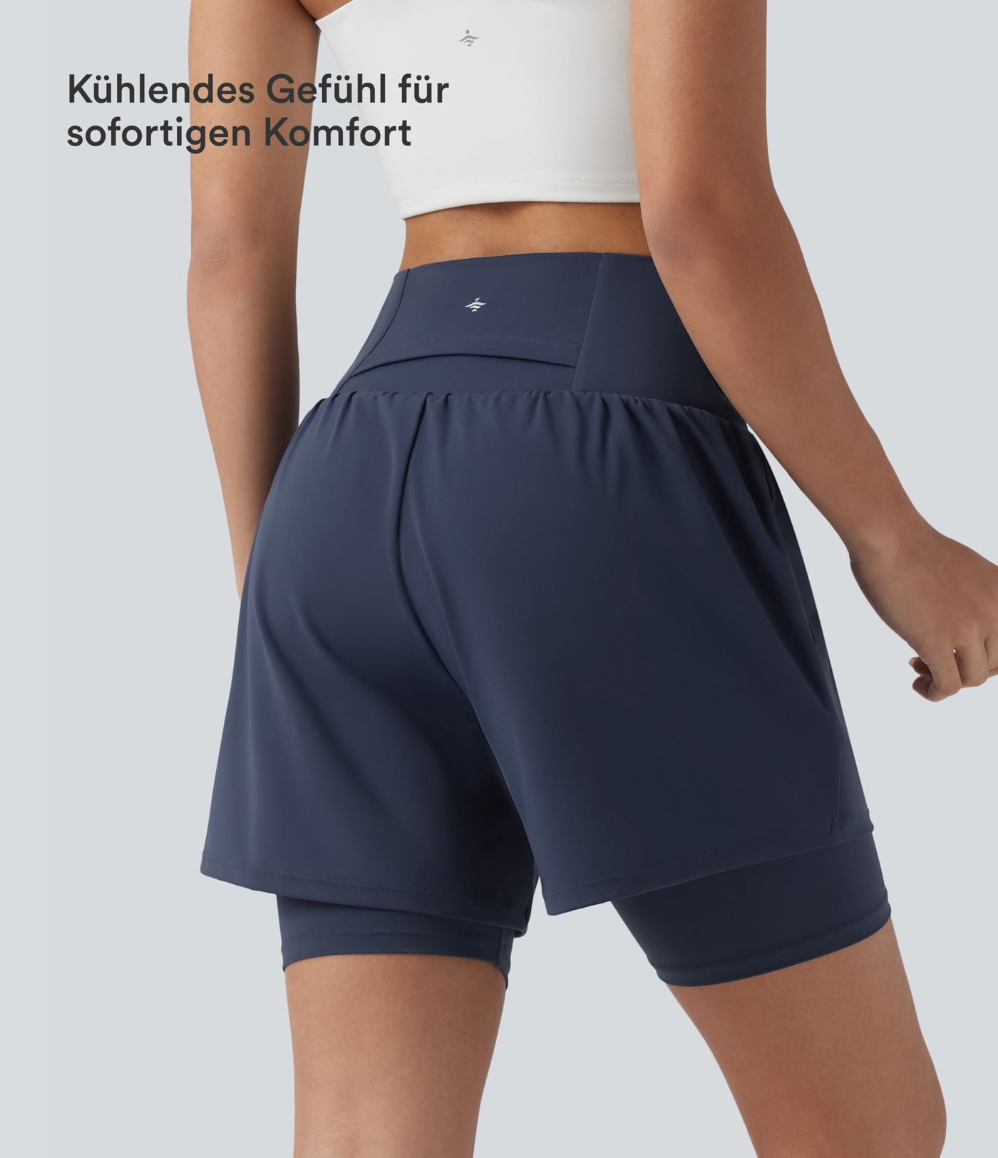 Softlyzero™ Airy - 2-in-1 Yoga-Shorts mit superhohem Bund, Seitentasche und InstantCool - 17,8 cm