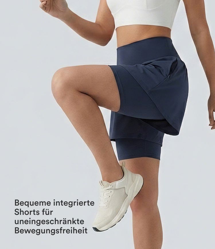Softlyzero™ Airy - 2-in-1 Yoga-Shorts mit superhohem Bund, Seitentasche und InstantCool - 17,8 cm