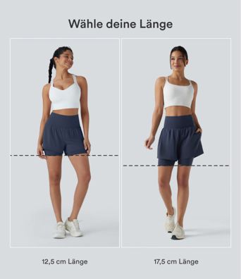 Softlyzero™ Airy - 2-in-1 Yoga-Shorts mit superhohem Bund, Seitentasche und InstantCool - 17,8 cm