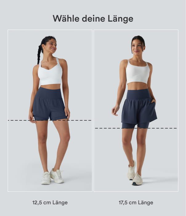 Softlyzero™ Airy - 2-in-1 Yoga-Shorts mit superhohem Bund, Seitentasche und InstantCool - 17,8 cm