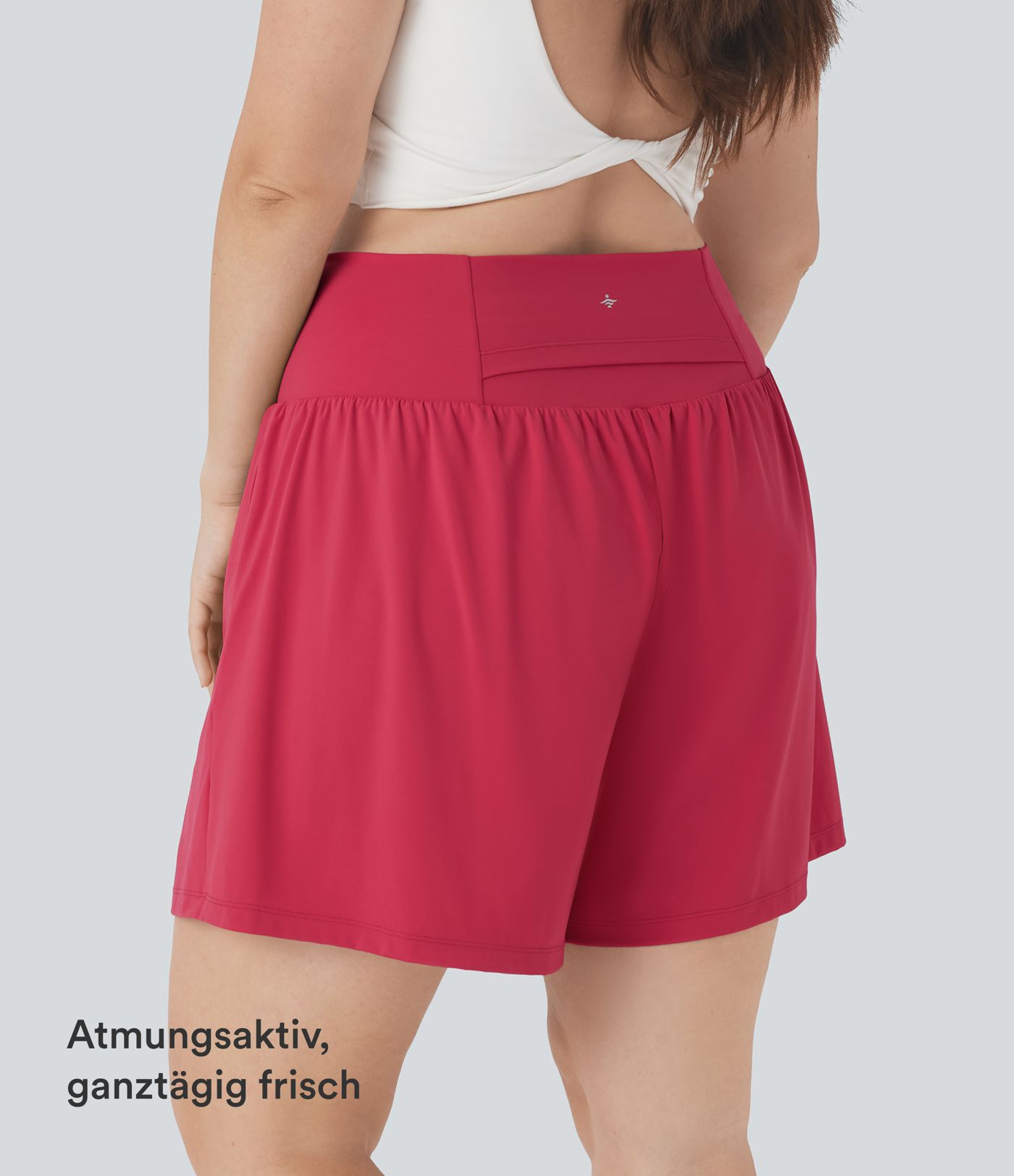 Softlyzero™ Airy - 2-in-1 Yoga-Shorts mit superhohem Bund, Seitentaschen und Cool-Touch - Plus-Size, 18 cm