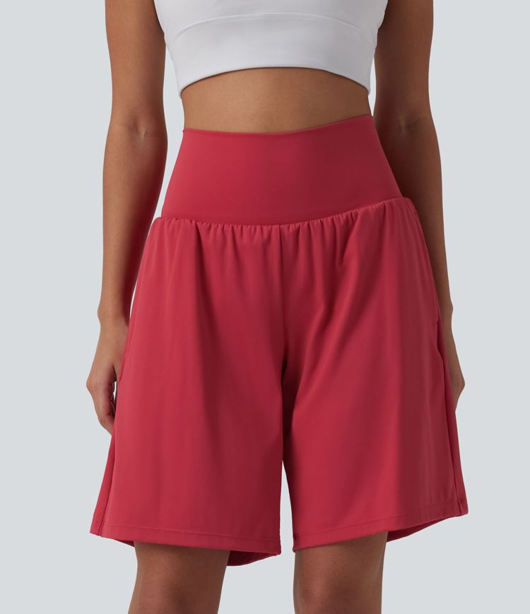 Softlyzero™ Airy - 2-in-1 Yoga-Shorts mit superhohem Bund, mehreren Taschen und Cool-Touch - 22,9 cm