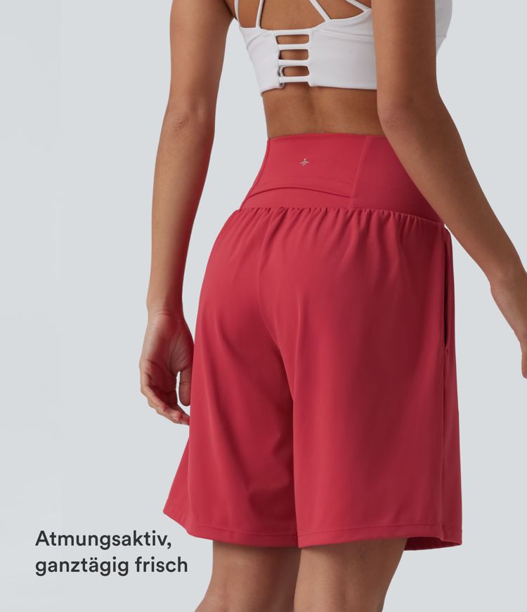 Softlyzero™ Airy - 2-in-1 Yoga-Shorts mit superhohem Bund, mehreren Taschen und Cool-Touch - 22,9 cm