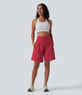 Softlyzero™ Airy - 2-in-1 Yoga-Shorts mit superhohem Bund, mehreren Taschen und Cool-Touch - 22,9 cm