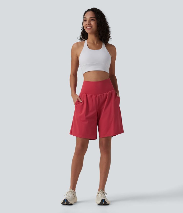 Softlyzero™ Airy - 2-in-1 Yoga-Shorts mit superhohem Bund, mehreren Taschen und Cool-Touch - 22,9 cm